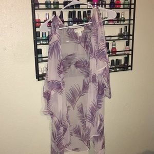 Purple off shoulder kimono